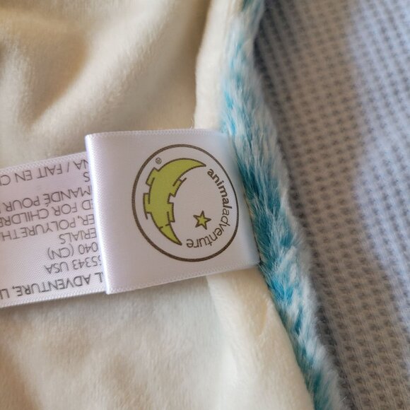 Animal Adventure Baby Plush Toy Lovey Security Blanket Blue Elephant 13 in Squar - Picture 7 of 7